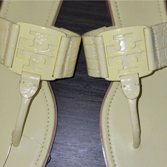 🆕️🩴Tory Burch Georgia Thong Sandals, Sz 9.5 - Pastel Yellow - Picture 4 of 7